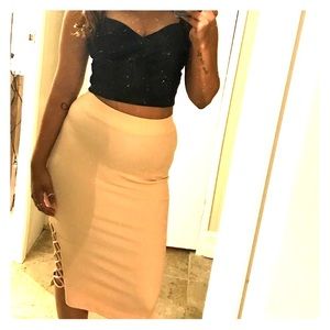 H&M Black Crop Top and Pink Skirt